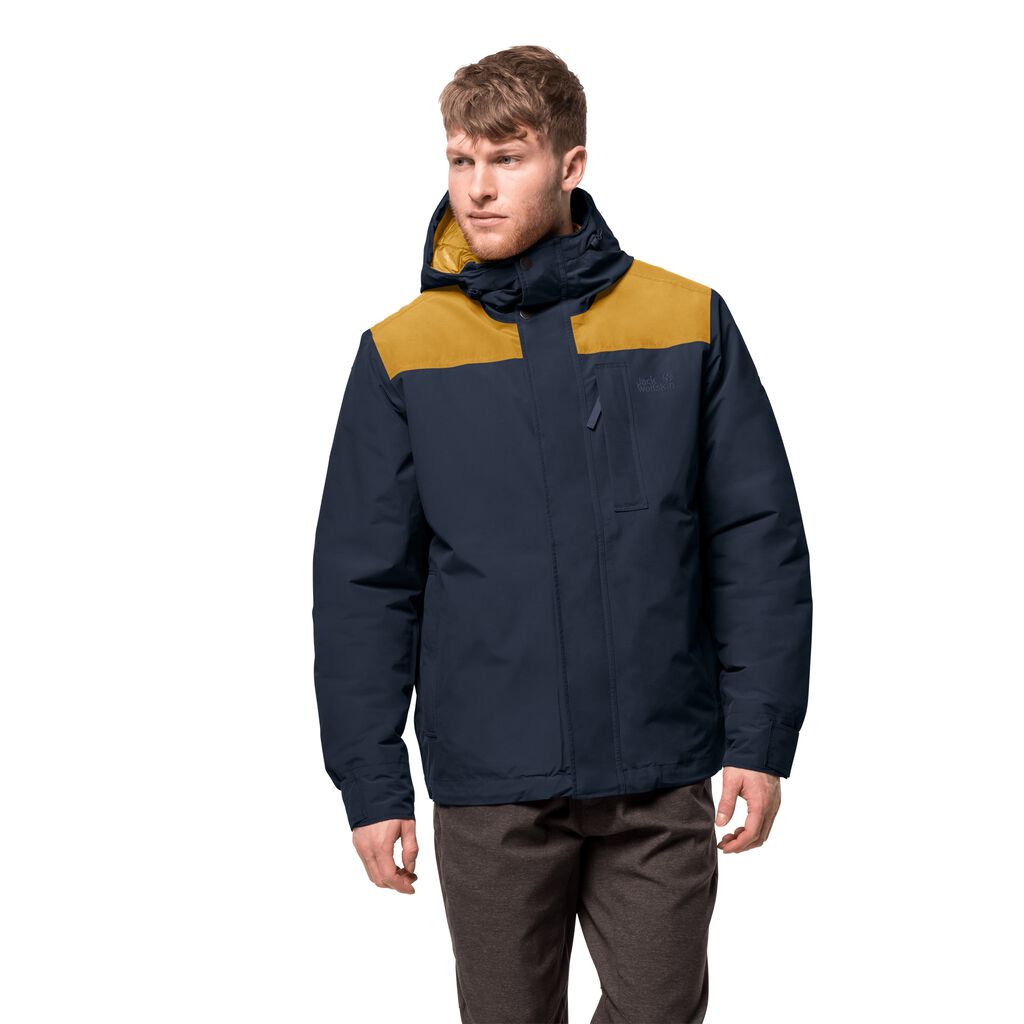 Jack Wolfskin OAKWOOD Férfi Télikabát Kék - EHQUBY-451